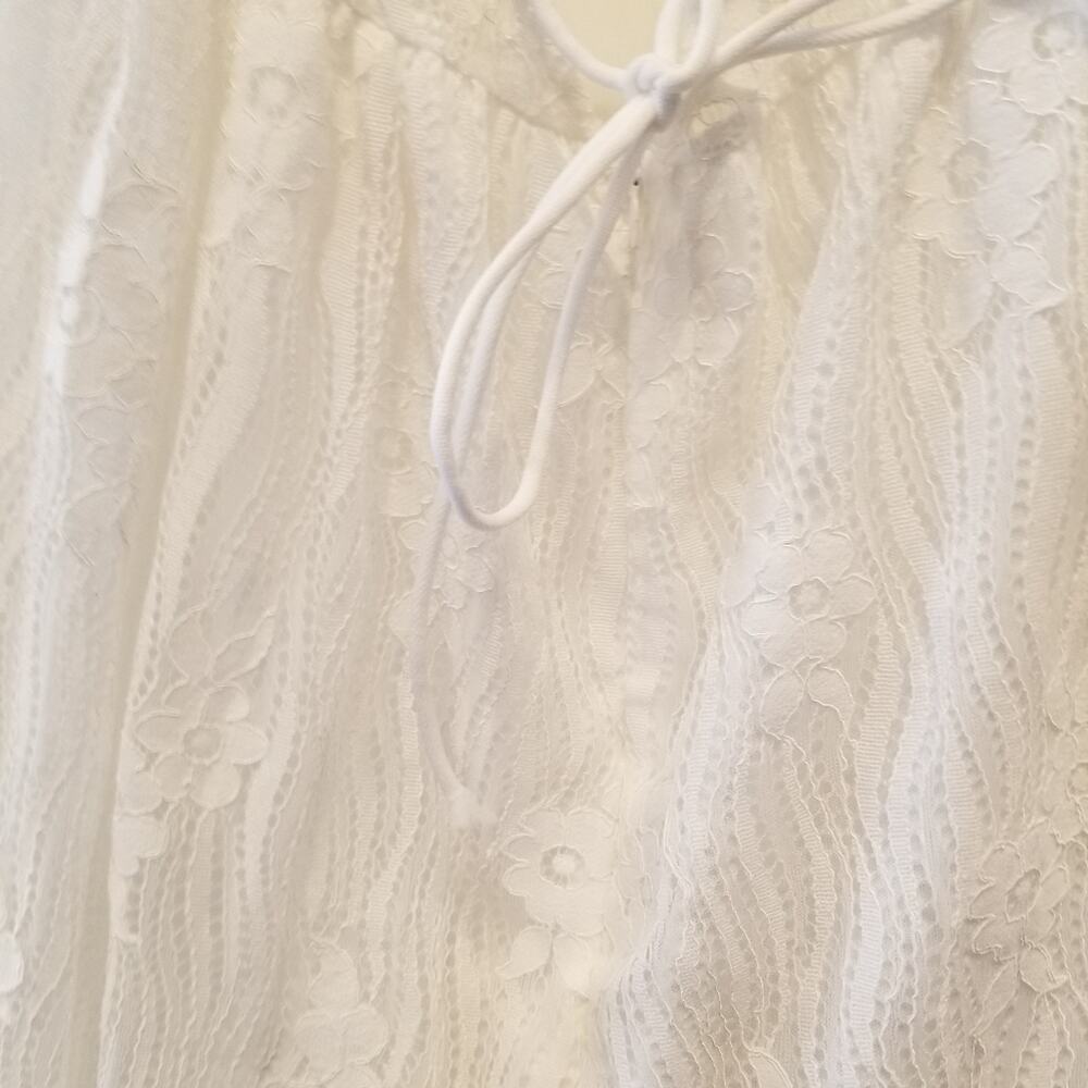 White Mini Dress Lace Spaghetti Strap Backless Sexy Summer Size‎ XL - Picture 8 of 16